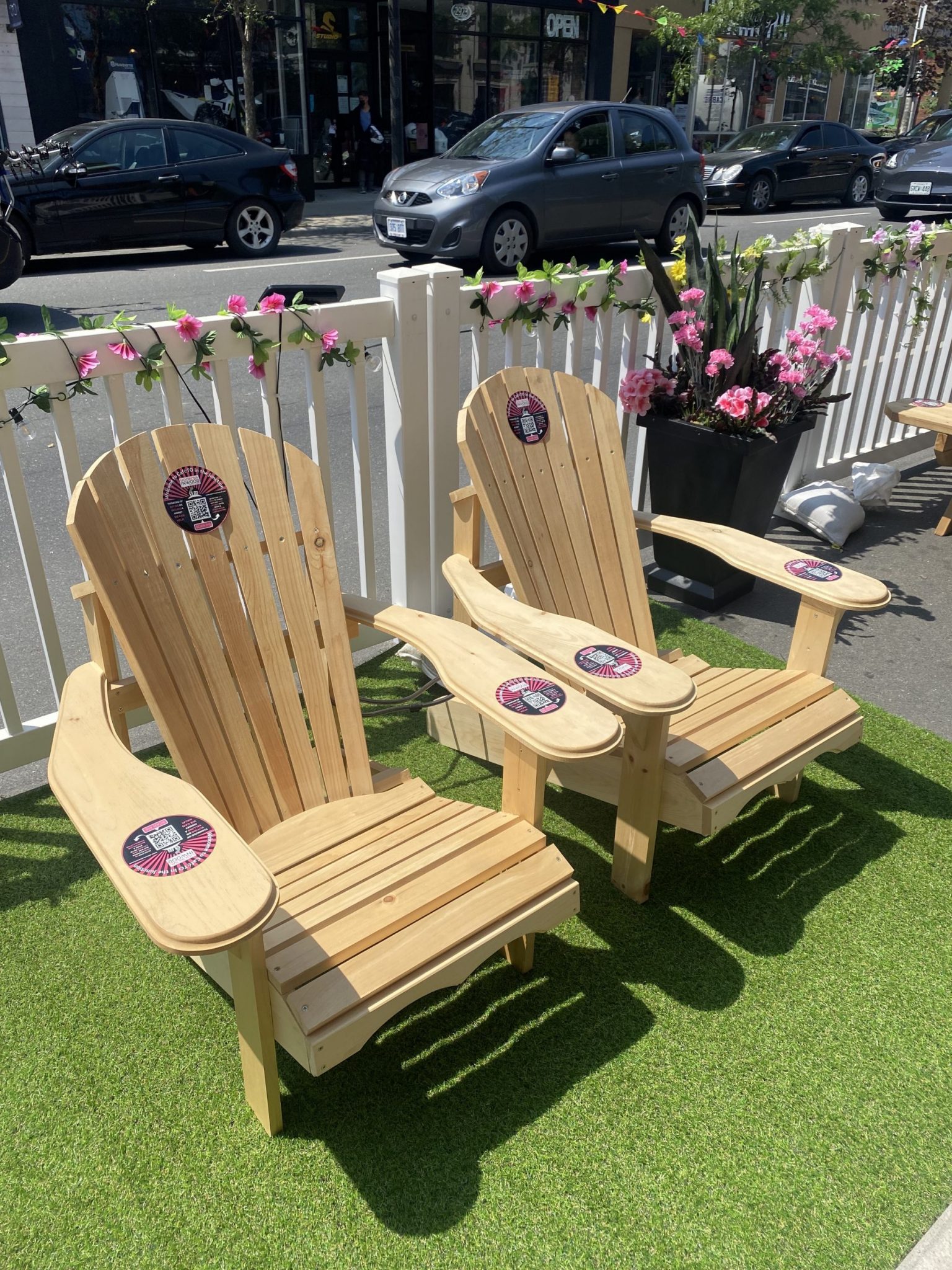 CafeTO Junction Parklet Muskoka Chairs